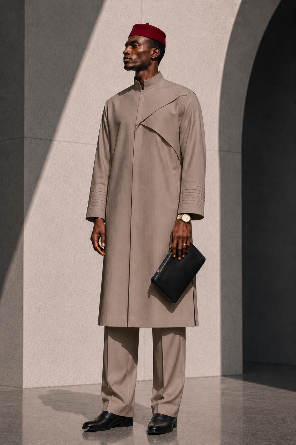 EZE NDI IGBO — Warm Taupe Front View