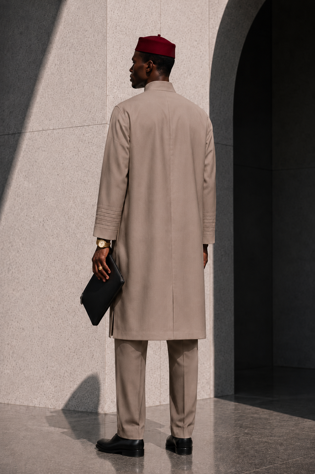EZE NDI IGBO — Warm Taupe Back View