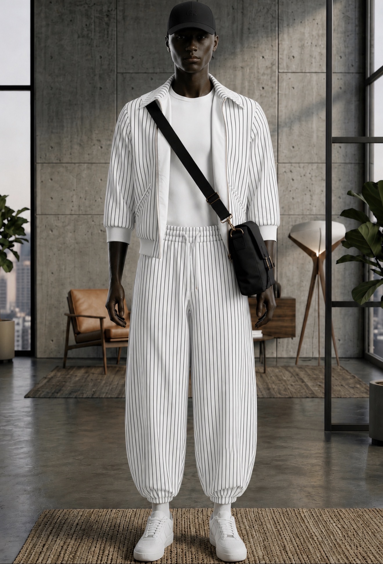 Relaxed Full-Length Trouser Set — White