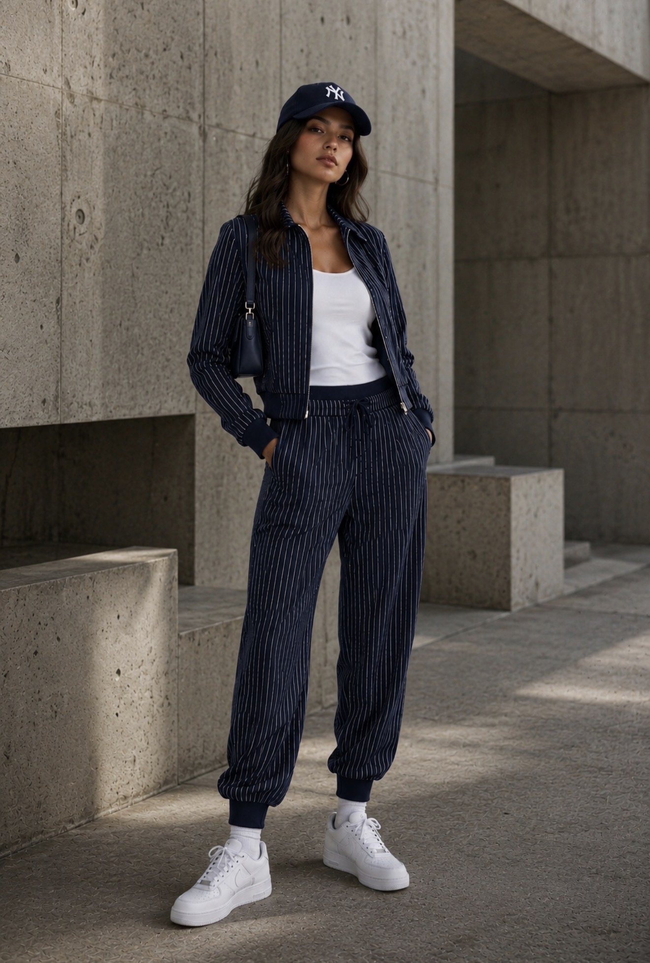 Tailored Jogger Set — Navy Blue